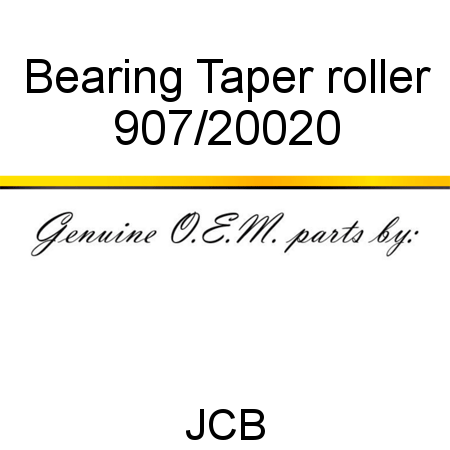 Bearing, Taper roller 907/20020