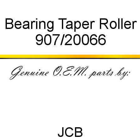 Bearing, Taper Roller 907/20066