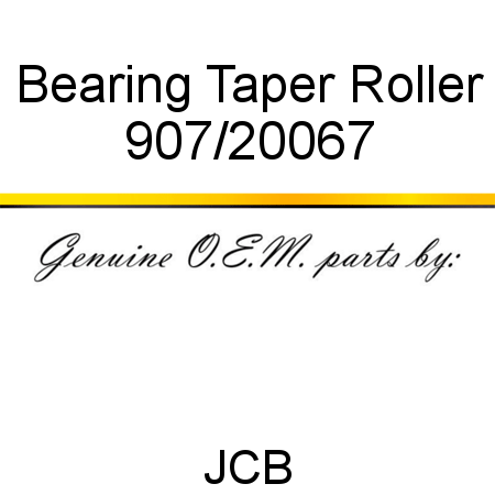 Bearing, Taper Roller 907/20067