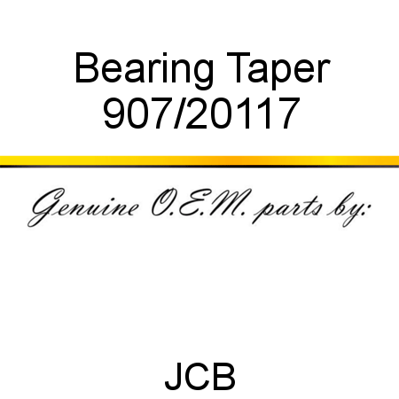 Bearing, Taper 907/20117