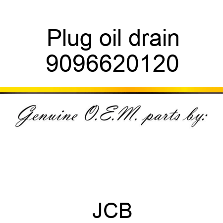 Plug, oil drain 9096620120