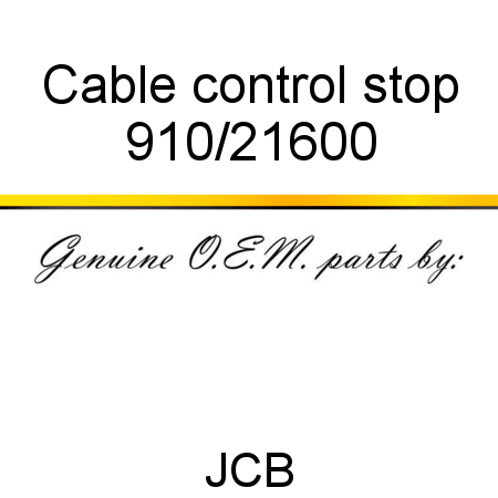 Cable, control, stop 910/21600