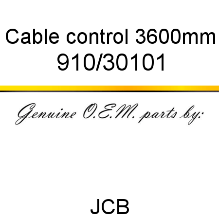 Cable, control, 3600mm 910/30101