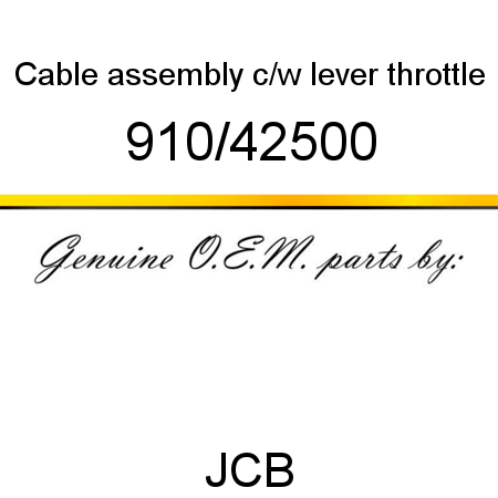 Cable, assembly, c/w lever, throttle 910/42500