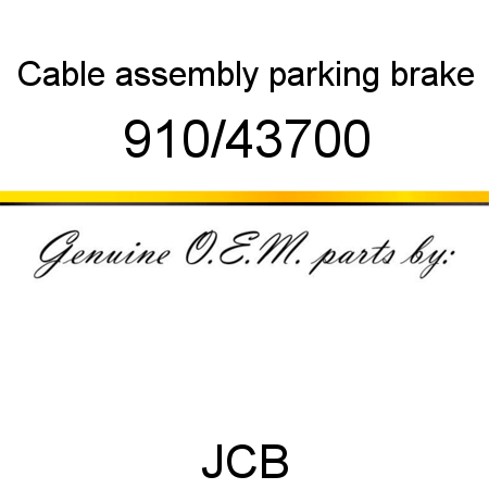 Cable, assembly, parking brake 910/43700