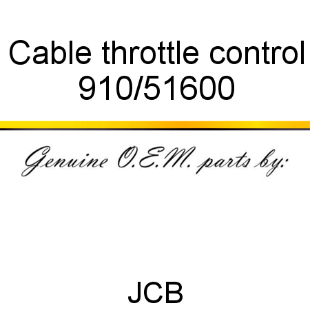 Cable, throttle control 910/51600