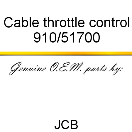 Cable, throttle control 910/51700