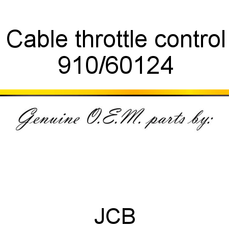 Cable, throttle control 910/60124