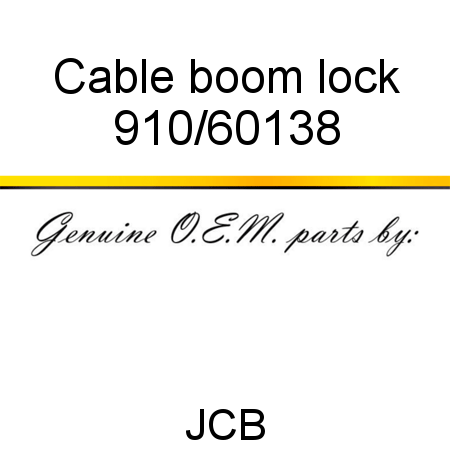 Cable, boom lock 910/60138