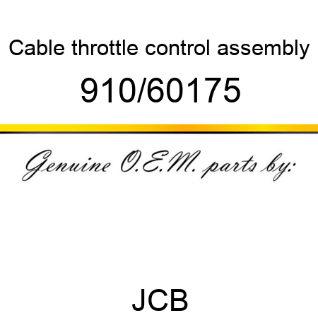 Cable, throttle control, assembly 910/60175