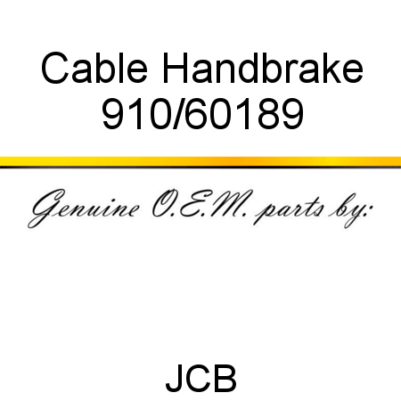 Cable, Handbrake 910/60189