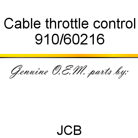 Cable, throttle control 910/60216