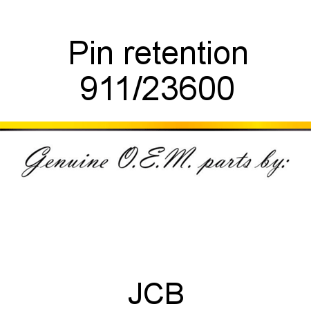 Pin, retention 911/23600