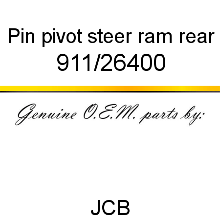 Pin, pivot, steer ram rear 911/26400