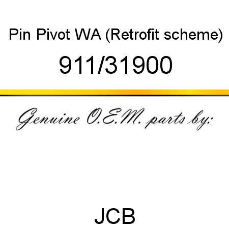 Pin, Pivot WA, (Retrofit scheme) 911/31900