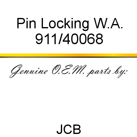 Pin, Locking W.A. 911/40068