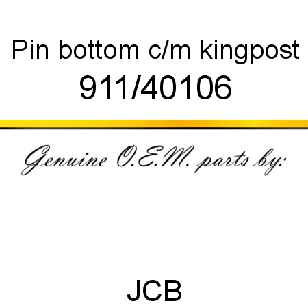Pin, bottom c/m kingpost 911/40106