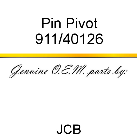 Pin, Pivot 911/40126