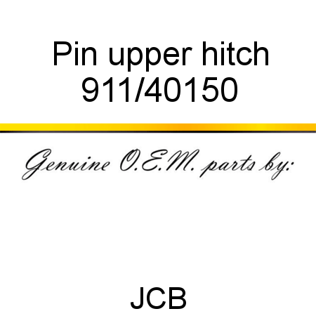 Pin, upper hitch 911/40150