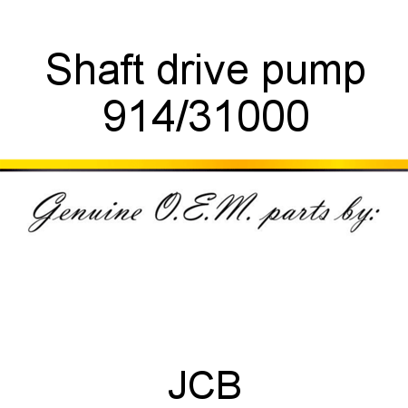 Shaft, drive, pump 914/31000