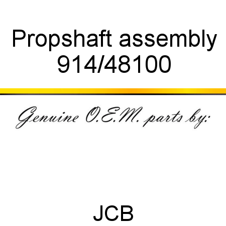 Propshaft, assembly 914/48100
