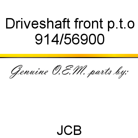 Driveshaft, front p.t.o 914/56900