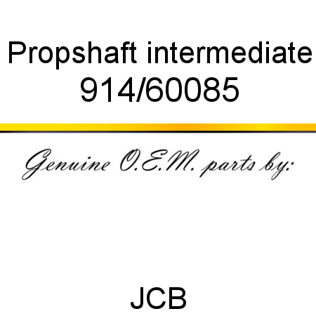 Propshaft, intermediate 914/60085
