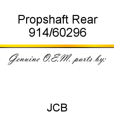 Propshaft, Rear 914/60296