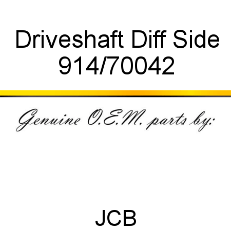 Driveshaft, Diff Side 914/70042