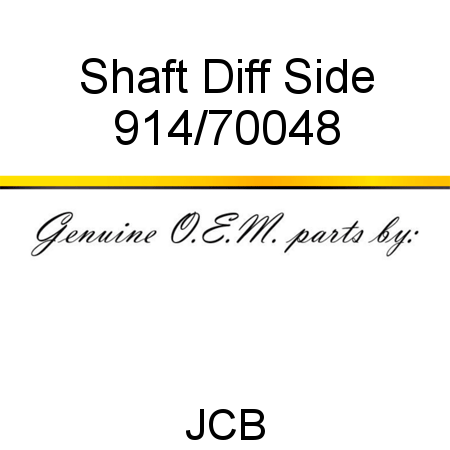 Shaft, Diff Side 914/70048