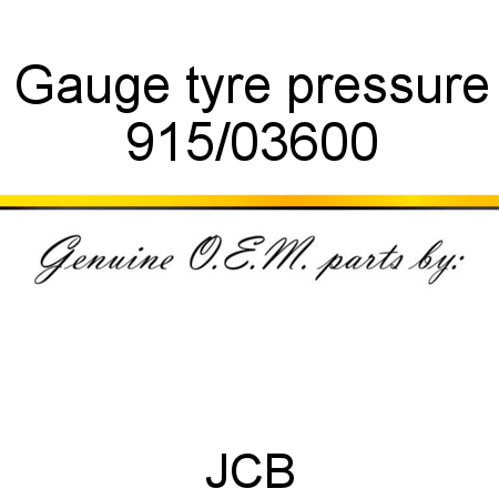 Gauge, tyre pressure 915/03600