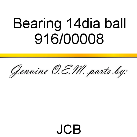 Bearing, 14dia ball 916/00008