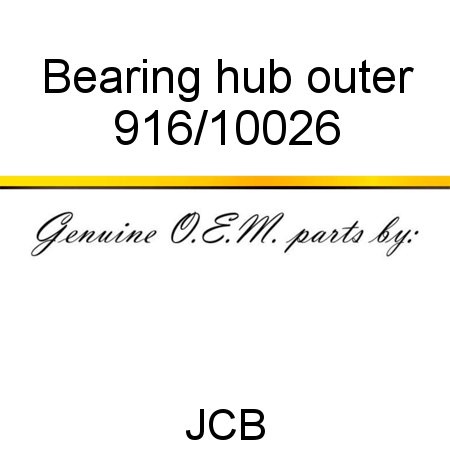 Bearing, hub, outer 916/10026