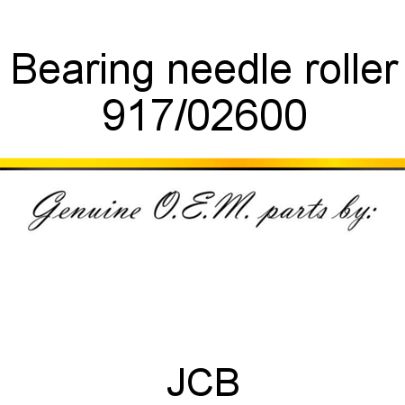Bearing, needle roller 917/02600