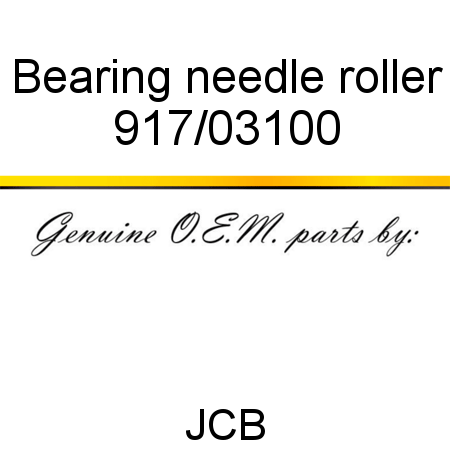 Bearing, needle roller 917/03100