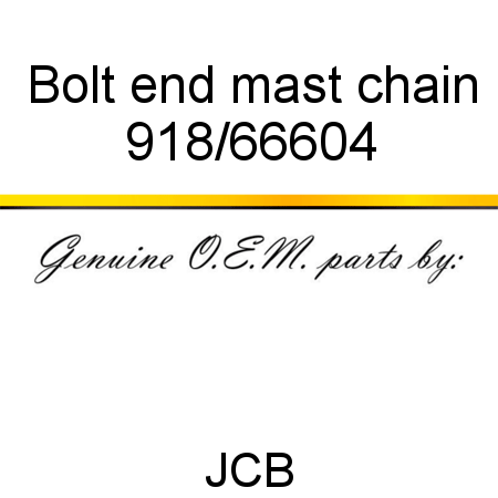 Bolt, end, mast chain 918/66604