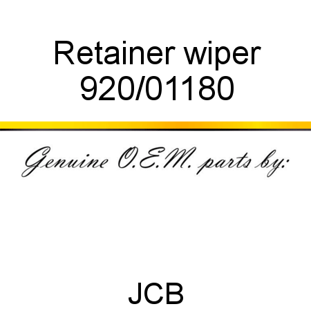 Retainer, wiper 920/01180