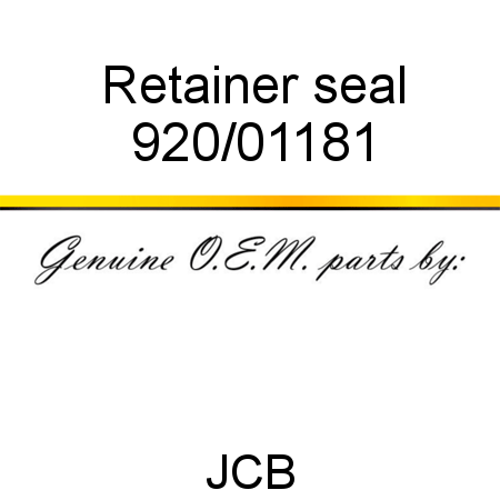 Retainer, seal 920/01181