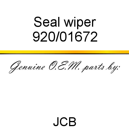 Seal, wiper 920/01672