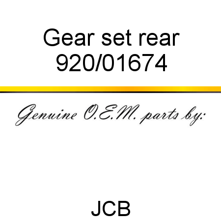 Gear, set, rear 920/01674