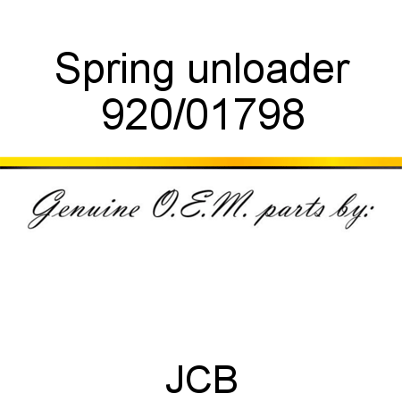 Spring, unloader 920/01798