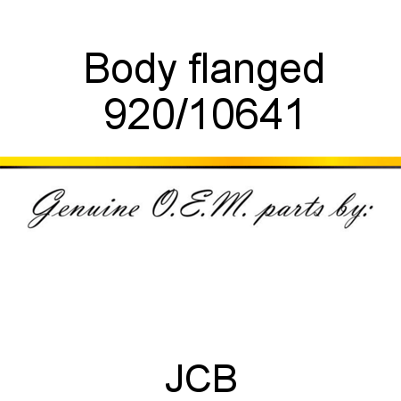 Body, flanged 920/10641
