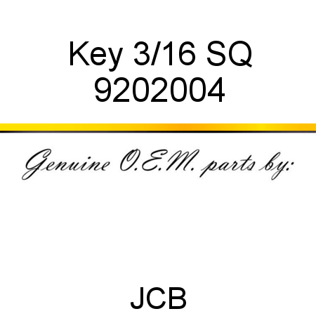 Key, 3/16 SQ 9202004