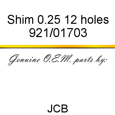 Shim, 0.25, 12 holes 921/01703