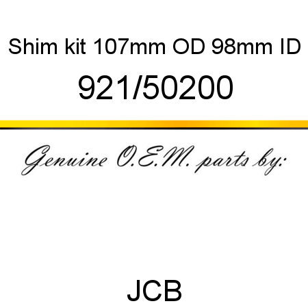 Shim, kit, 107mm OD 98mm ID 921/50200
