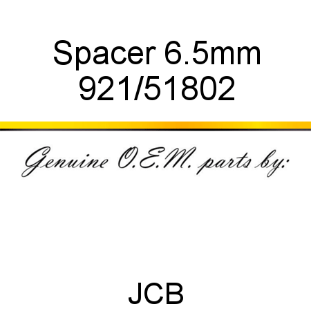 Spacer, 6.5mm 921/51802