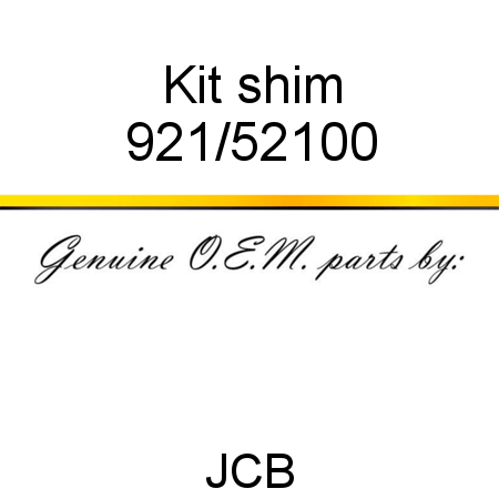 Kit, shim 921/52100