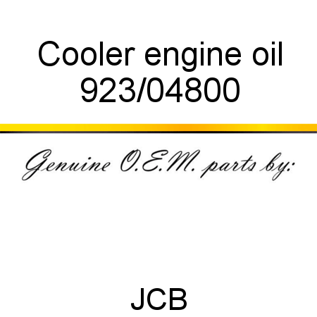 Cooler, engine oil 923/04800