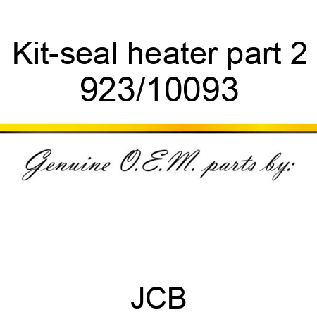 Kit-seal, heater part 2 923/10093