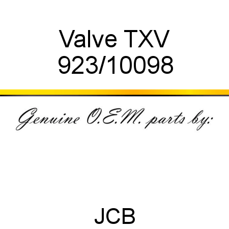 Valve, TXV 923/10098
